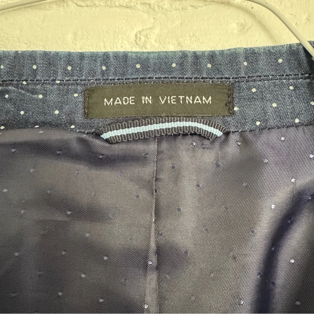 Tommy Hilfiger Navy Polka Dot Sport Coat – Size L48 - $18 - Picture 3 of 13